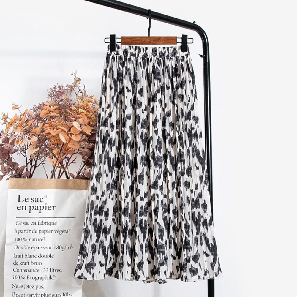 Tigena Leopard Long Maxi Skirt